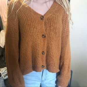 Burnt orange button sweater